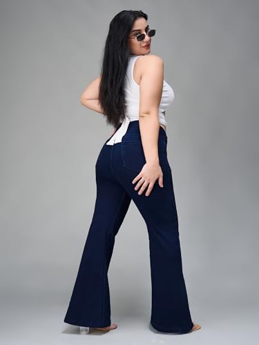 Image of Miss Chase A+ Women's Bootcut High Rise Regular Length Stretchable Denim Jeans