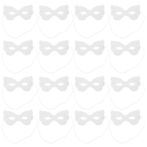 ADOCARN Lot de 40 masques de mascarade non peints pour enfants, en papier blanc, vierges et unis, pour fête costumée