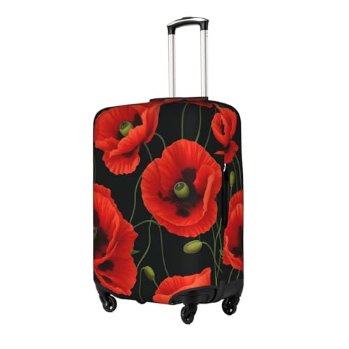 Poppy Flowers Tsa Approved Luggage Cover For 18-32 Inch Suitcases Scratch-Resistant Stretch Luggage Cover2