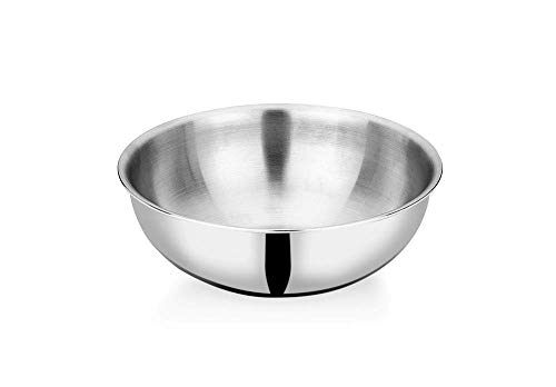 Image of Bhalaria Triply Stainless Steel Tope with Lid Flat Bottom -13 | 2.5L Capacity | Gas & Induction Compatible | 2X Faster Heating | Easy to Clean | Less Oil Use|100% Food Safe | Durable Cookware Silver
