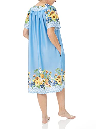 Image of AmeriMark Casual Women's Patio Muumuu House Dress Loose Comfortable Short Sleeve Sun Dress Lounger Gown Sleepwear for Ladies