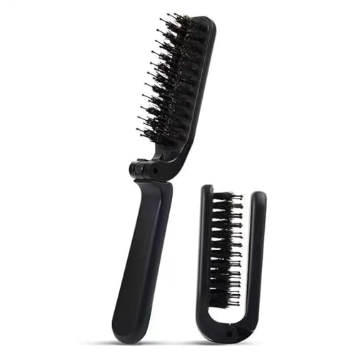 Peine Plegable Negro Compacto Antiestático de Viaje miniatura 1