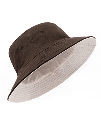 Image of XXL Oversize Bucket Hat Reversible, XL L M S Fisherman Sun Cap With Chin Strap, Travel Beach Outdoor Hat For Men Women