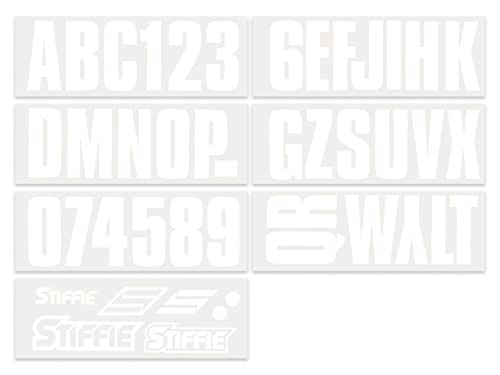 Image of STIFFIE Uniline White 3 inch Boat & PWC Registration Decals • Numbers Letters Stickers