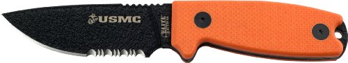 Elite Tactical MTECH USA USMC M-1022OR Fixed Blade Knife, 8-Inch, Orange
