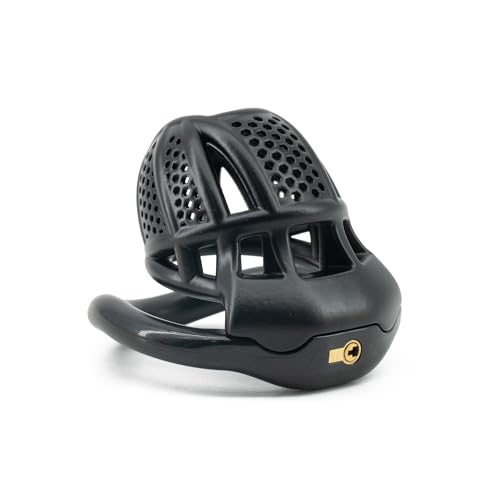 LuoyoupinSM用 ハニカムメッシュ 貞操具, 男性用, 内蔵暗錠付き, 下腹部拘束タイプ, 第2世代モデル, ブラック/ピンク/ホワイト (ブラック, M)