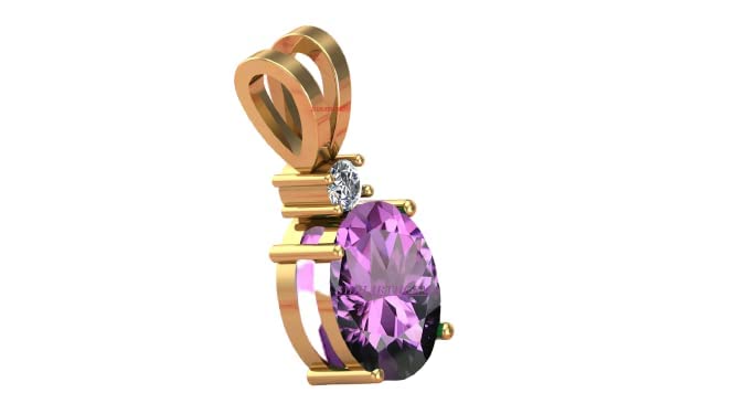 kushmiwal gems 14.25 Ratti 13.00 CaratNatural Quality Katela Amethyst Pendant Gold Plated A+ Quality for Mens and Womens-picture-10