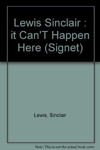It Can't Happen Here 0451159365 Book Cover