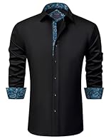 Selected Fabrics: The men's dress shirt is made of breathable silky cotton fabric, which is soft and elastic, providing you with a comfortable touch and good space for stretching. And it has neat stitching and sturdy button, not easily deformed and d...