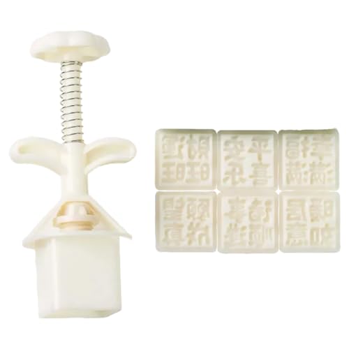 Ldabrye Hand Press Moon Cakes Molds Set Includes 6 Unique Stamp Flexible Dessert for Creative Homes Baking Projects