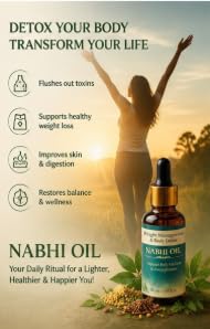 Image of Nabhi Oil for Weight Management & Body Detox 30ml | Ayurvedic Herbal Belly Button Oil | Supports Digestive Wellness, Metabolism Balance, Relaxation & Daily Self-Care for Men & Women (1)