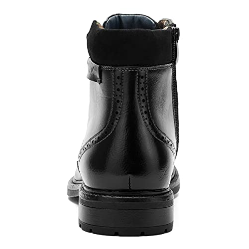 Temeshu Mens Casual Lace Up Motorcycle Boots Classic Combat Ankle Boots(with shoelaces) HH063