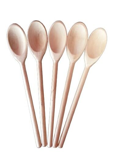 Colher de pau 30 cm kit com 5 peças