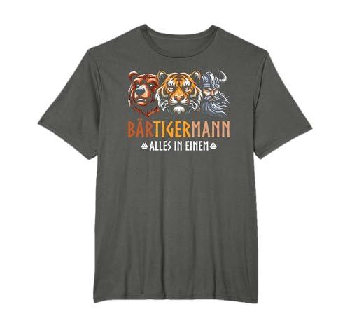 BÄRTIGERMANN Alles In Einem Bär Tiger Mann Wikinger T-Shirt