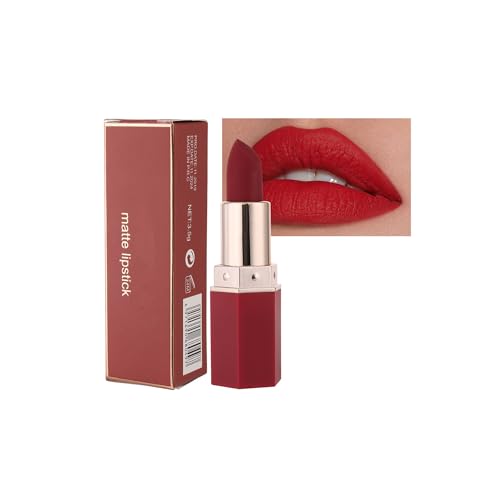 Lipstick, Women's Long - term Lipstick, Matte Long - lasting Lipsticks, Smooth and Non - stick Cup, Waterproof Natural Nude Color, Moisturizing (#4, 3.5g)