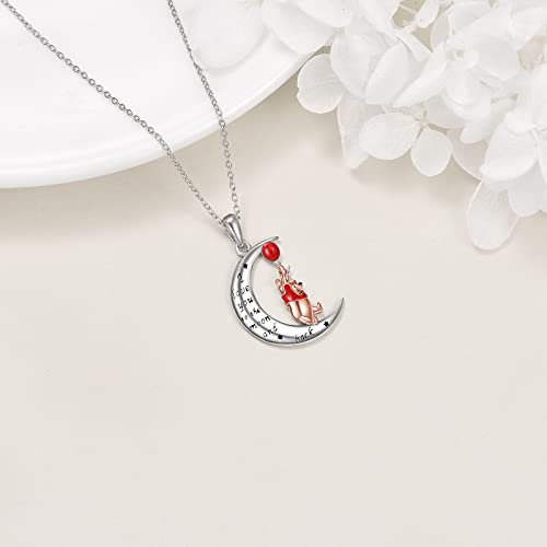 LILALO Bear Necklace Sterling Silver Moon Jewelry with I Love You To the Moon And Back Bear Gifts4