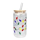 Cambio De Color - Navidad Reutilizables Con Tapa Y Paja, Botella De Bebida De Vidrio Sensible A La Temperatura Para Chocolate Caliente, De Leche, Cerveza, Agua | Vidrio