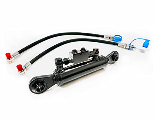 Sparepartsholland Hydraulischer Oberlenker Kat.1-1 mit Sperrblock 360–470 mm | 3/8' Hydraulikanschluss, 250 bar, 2 Schläuche inkl.