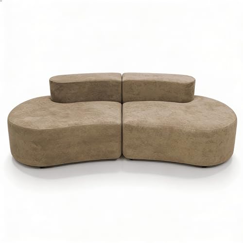Coco Living Lounge Double | Canapé 3 Places Design | Formes Courbes Modernes | Confort Premium pour Salon et Appartement | 240 x 102 x 60 cm (Beige)