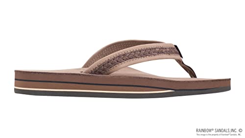 Image of Rainbow Sandals The Willow - Double Layer Leather Dark Brown /Expresso Sandal with Double Braided 3 /4 inch Strap, Ladies, X-Large, 8.5-9.5 D(M) US