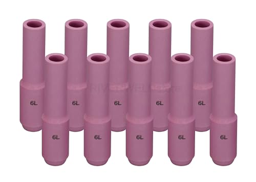 Image of RIVERWELD TIG Alumina Nozzles Ceramic Cups 10N48L #6L 3 /8 inch 9.5mm 10pcs