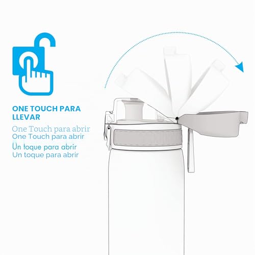 ion8 Botella Agua, 500ml, a Prueba de Fugas, Fácil de Abrir, Cerradura Segura, Apta para Lavavajillas, Sin BPA, Asa de Transporte, Fácil de Limpiar, Neutro en Carbono, Aqua - Imagen 3