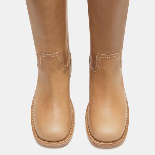 Image of Women's Knee High Riding Boots Round Toe Side Zipper Chunky Block Heel Tall Boots Comfortable Pull on Wide Calf Boots