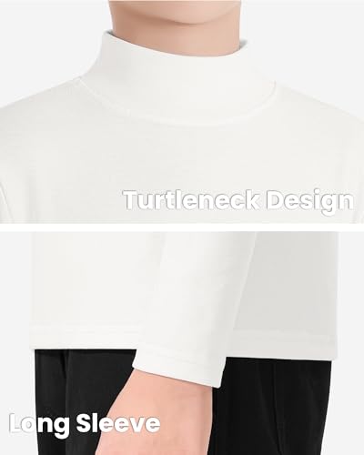 Auranso 3 Pack Boys Girls Turtleneck Kids Long Sleeve Shirts Solid Warm Unisex Turtle Neck Top2