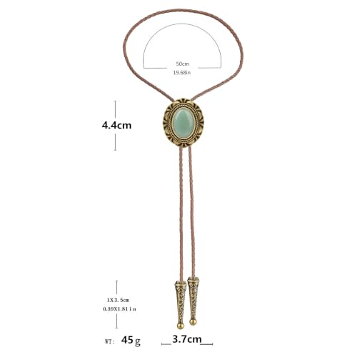 Image of GelConnie Native American Bolo Tie Rodeo Cowboy Leather Necktie Western Necklace Costume Accessories for Men,Women
