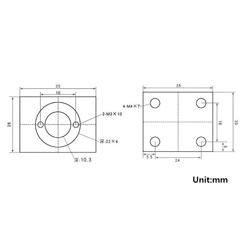 Lysee 3D Printer Parts & Accessories - New Hot T8 Lead Screw Nut Housing Bracket for 3D Printer Parts T8 Trapezoidal Lead Screw Conversion Nut Seat Aluminum Block - (Size: 2mm, Color: Black)