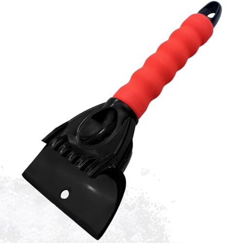 Raschietto Per Ghiaccio Auto - Spatola Con Impugnatura Morbida, 25.5cm, Colore Rosso E Nero - Foto 9