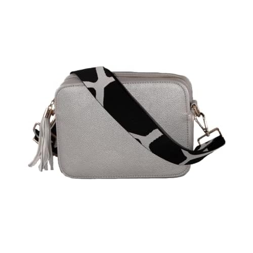 Pinafore Pebble Vegan Leather Crossbody Fashion Shoulder Bag with Adjustable Guitar Strap