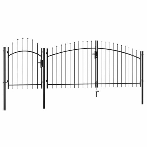 Portal de Jardín de Seguridad Elegante y Resistente - 1.5m x 4m - Negro