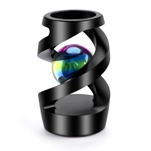 Apqdw Kinetic Ball Desk Toy, Kinetic Spinning Desk Toy, Desk Fidget Toys for Office for Adults (Black)