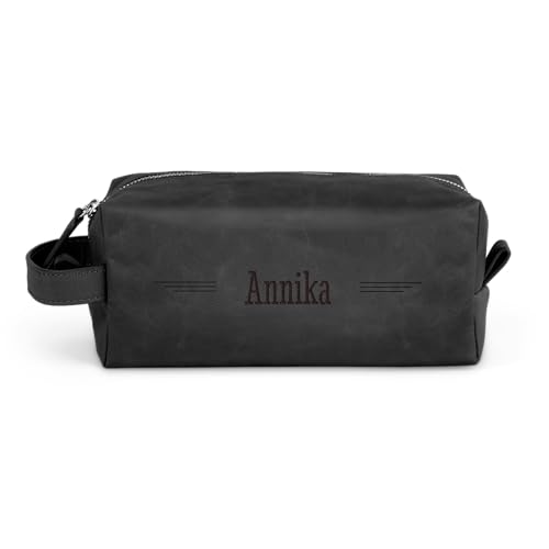 Trousse de toilette en cuir de buffle homme femme gravure personnalisable