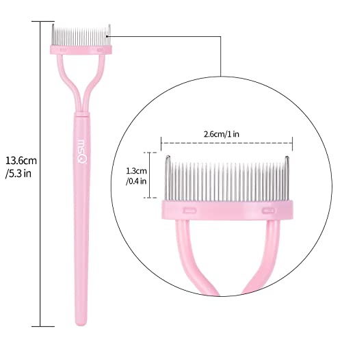 Eyelash Comb Separator Msq Eyelash Eyebrow Brush Mascara Brush And Comb Lash Separator With Comb Cover Arc Designed Cosmetic Brushes Tool Pink (1Pcs) #TOP4