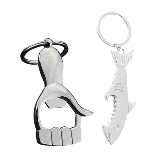 SMASOLO 2個 親指 サメ形状ボトルオープナー キーチェーン コンパクト携帯用 ビール栓抜き キー装飾 キャンプ パーティー向け プレゼントに
