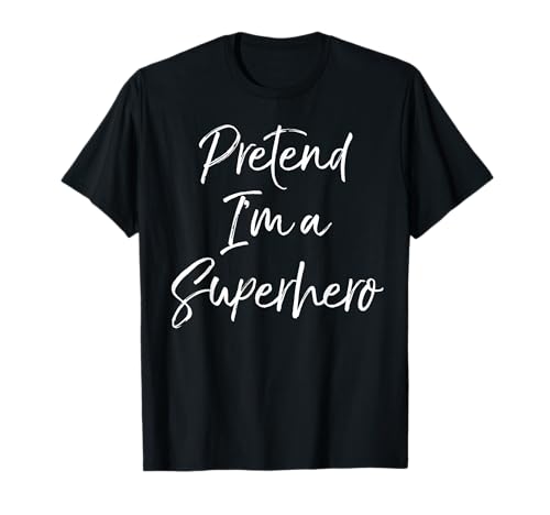 Cute Funny Halloween Shirts Design Studio Easy Halloween Costume Lazy Funny Pretend I'm a Superhero Unisex-Adults T-Shirt Black Small