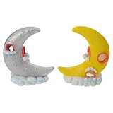 Toddmomy Casas Lunares de Resina para Acuario 2 Piezas Escondite para Camarones y Peces Pequeños Decoración para Peceras Amarilla y Blanca Refugio Seguro y Zona de Cría para