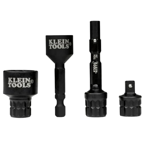Image of Klein Tools 65KADPS KNECT (S) Impact Socket Adapter Set, 4 Adapters for Ratchets, Impact Drivers and Flip Sockets, Fits 1 /4-Inch Drive Tools, Compatible with KNECT (M) System
