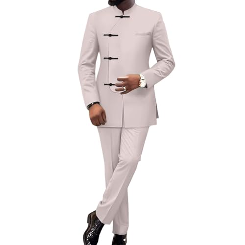 African Men's Suits 2 Piece Business Dress Suit Party Slim Fit Blazer Pants Formal Outfits4