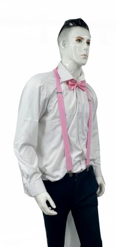 Image of Men's Suspenders Bowtie Set Elastic Y Shape Style Women's Suspenders Bowtie For Wedding&Formal Events