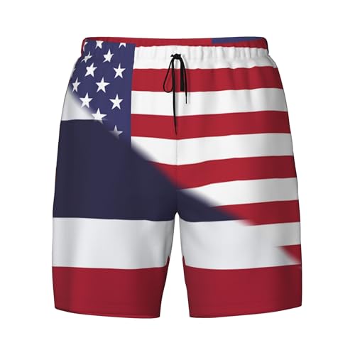 Maillot de bain double couche avec drapeaux américain et thaïlandais