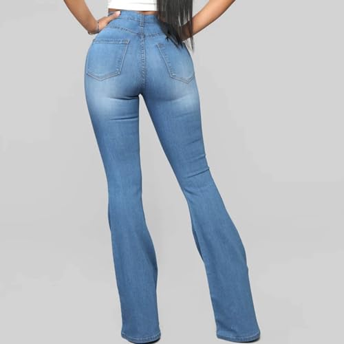 Women's High Waisted Tummy Control Skinny Flare Jeans Curvy Fit Stretch Butt Lifting Denim Pants Plus Size Casual3