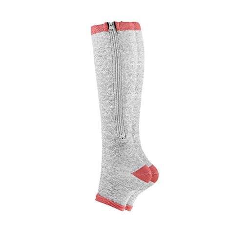Image of HUYAN 1 Pair Socks Zipper Leg Calf Sleeves Toeless for Running Hiking Climbing Driving Standing Flight Swelling Pain Relieve