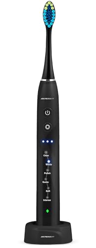 Berdsen Elektrische Zahnbürste - Schallzahnbürste - 6 Putzmodi - 3 Intensitätsstufen - 3 Bürstenköpfe - Reiseetui - Schwarz – Bild 7