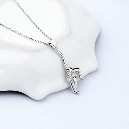 FUSTMW Gymnastics gifts Gymnast Necklace Gymnast Team Coach Gifts Ballerina Gymnastics Pendant Jewelry4