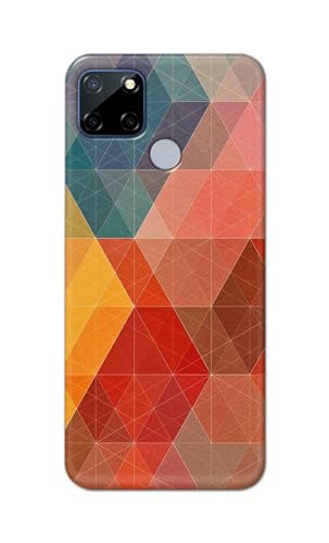 Image of Printed Hard Back Cover Case for Realme C12 Back Cover (Crumpled Design) -1111