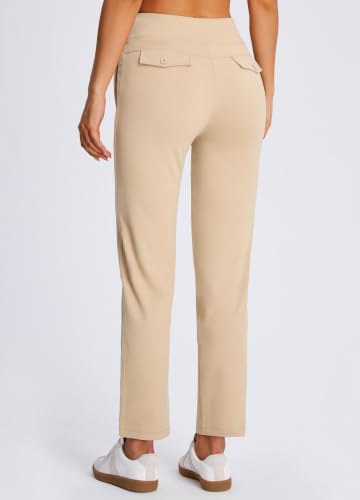 Libin Women's Fleece Lined Pants 29" Stretch Thermal Pants, Khaki L - image 2