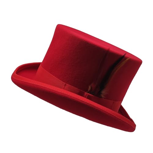 Image of Wool Top Hat for Men Women Topper Hat Mens Tall Tophat Christmas Costume